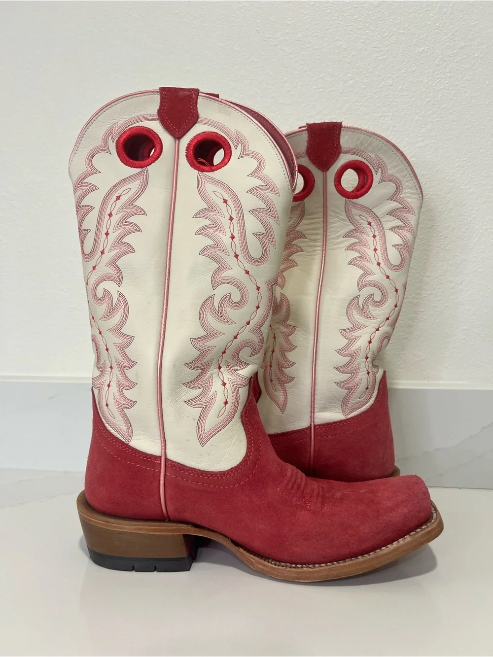 Ariat Women's Pink and Cream Western Cowgirl Boots size 7.5 - Picture 8 of 8